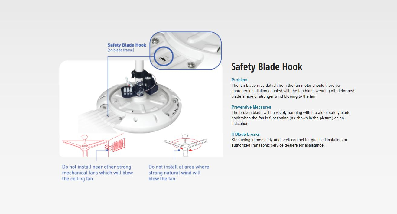 Panasonic 56" BAYU 4 Blades Ceiling Fan F-M14DZ VBWH (White) |BANHUAT.COM